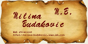 Milina Budaković vizit kartica